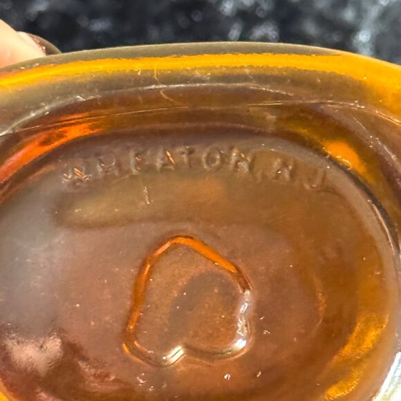 Antique Glassboro Amber Glass Bottle Embossed With Cork Closure Wheaton NJ - Picture 5 of 7